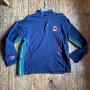 Vintage Disney Mickey Mouse 1/4 Zip Embroidered Sweatshirt